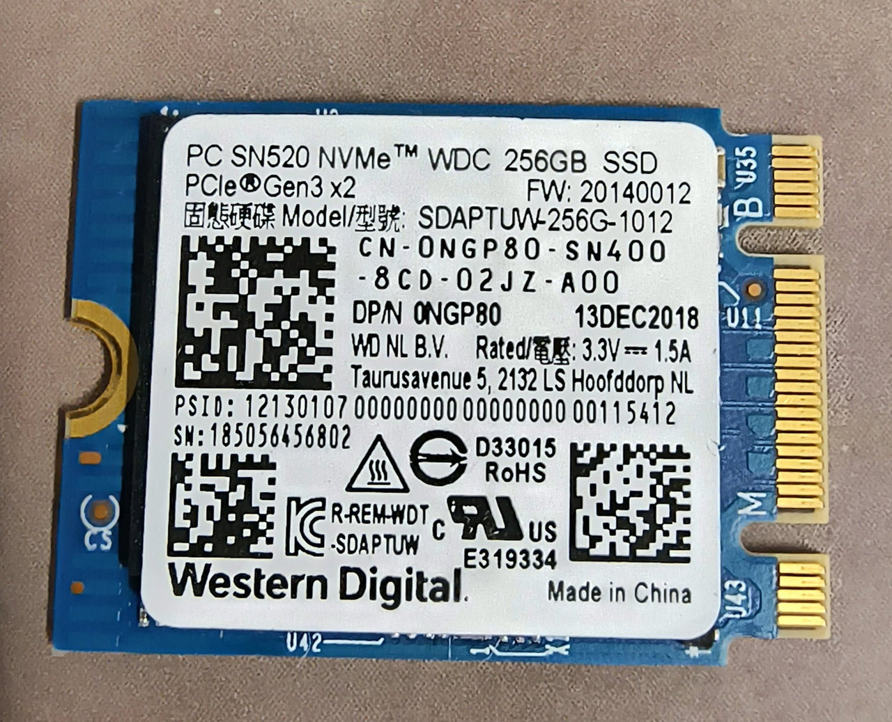 256GB NVME SSD